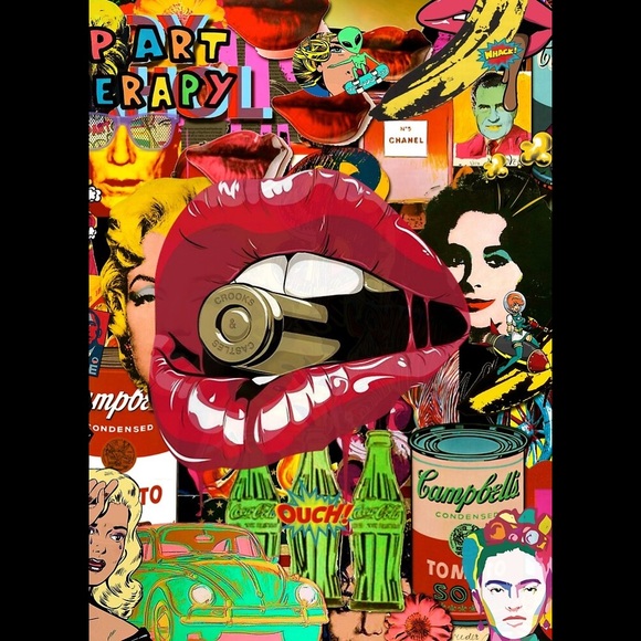 Street Bullet  In The Mouth Colorful Graffiti T-Shirt / Men R Women Unisex - Picture 3 of 4